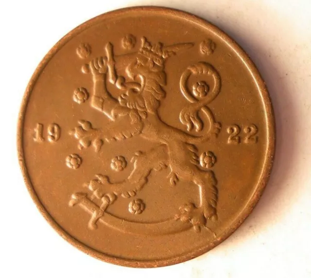 1922 Finlandia 10 Pennia - di Qualità - Raro Serie / Periodo - Finlandia Bin #Z