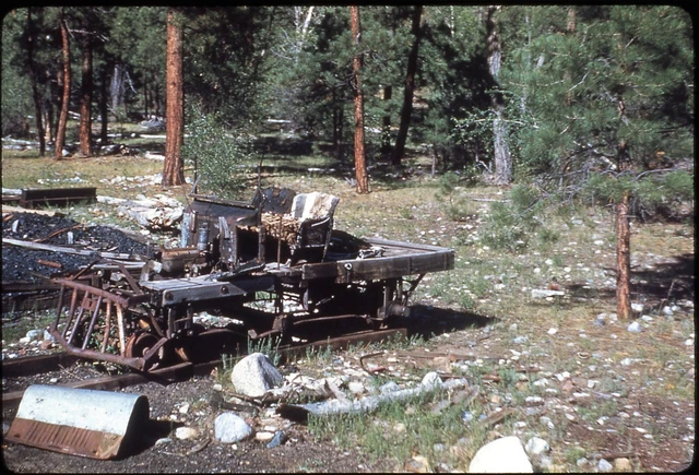 D&RGW Rio Grande speeder Tacoma, CO 1950 duplicate slide