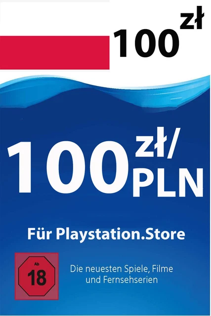 PSN Card 100 PLN - PlayStation PS5/PS4/PS3 Guthaben Digital Code - Nur Polen/PL