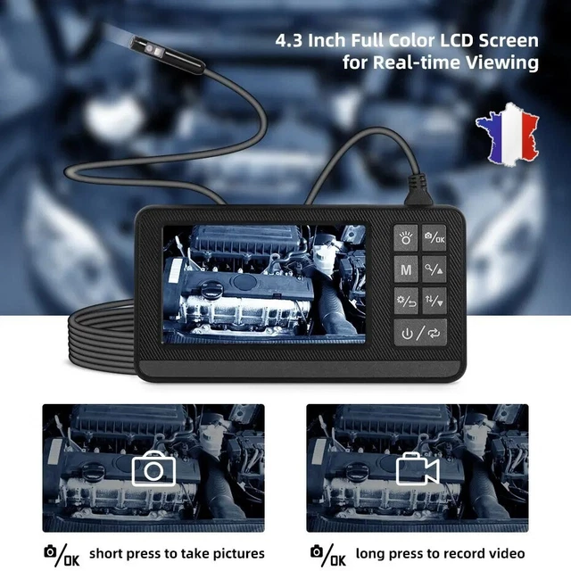 Caméra D'inspection D'égout 4,5" Double Objectif - 10 M De Câble, IP68, 8+1 LED - Écran LCD, Batterie 2600 MAh - Pour Plomberie, Mécanique, Diagnostic