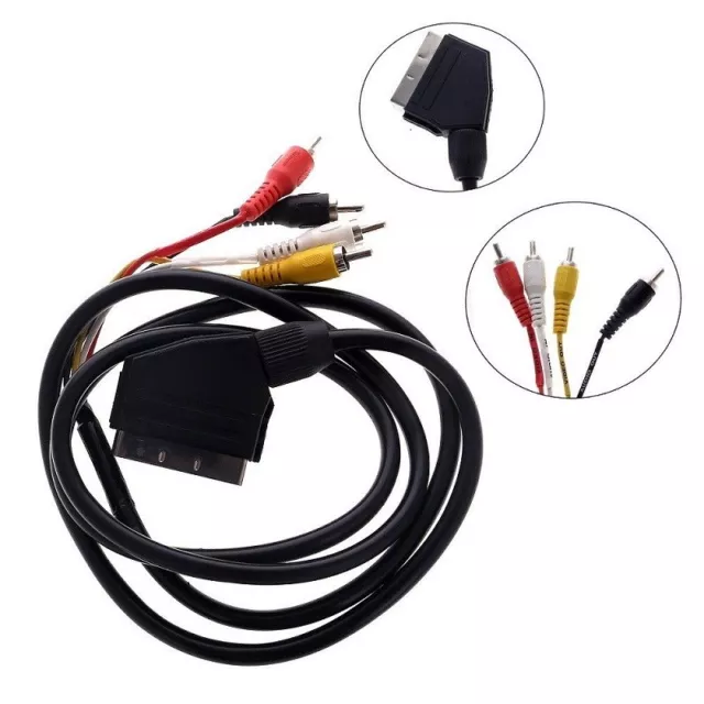 CABLE SCART EUROCONECTOR MACHO A 4 RCA MACHO DE 1,5 m. AUDIO VIDEO