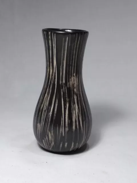 Pigeon Forge Pottery Black Gray Stripe Vase