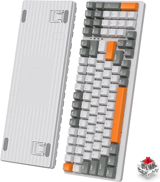 RedThunder Set Tastiera E Mouse Gaming 60% – AZERTY Francese, RGB, Ultra-compatto, 7200 DPI, Bianco
