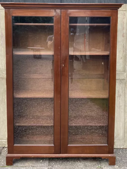 Victorian Mahogany Bookcase, glazed lockable doors