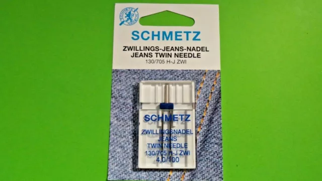 Nadel für Nähmaschinen- Schmetz Zwillingsnadel 130-705 H-J ZWI 4,0/100 für Jeans