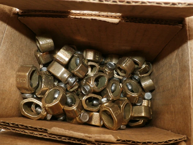 New nVent Erico CP38 3/8in Ground Rod Clamp, Box of 100