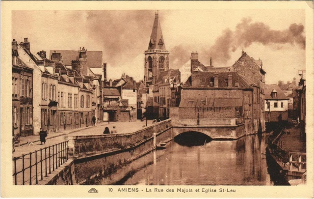 CPA AMIENS Rue des Majots and Eglise St-Leu (17912)