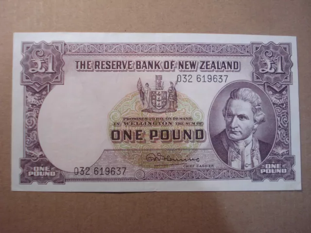 👀 Deceased Estate New Zealand One Pound Banknote High Grade Aunc Scarce Thus 👀