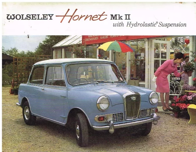 WOLSELEY HORNET MkII SALOON ORIGINAL 1964 FACTORY UK SALES BROCHURE