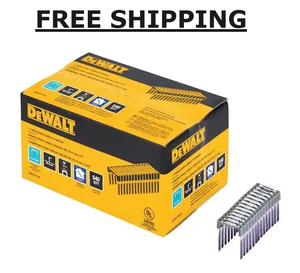 1 In. Insulated Electrical Staples (540 Per Box) | Dewalt Staple Pieces Wire