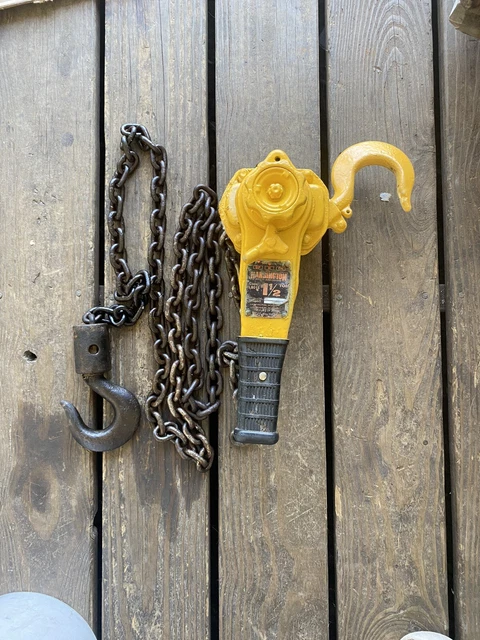 Harrington 1-1/2 Ton Lever Chain Hoist LB015 Come-Along Great Condition!