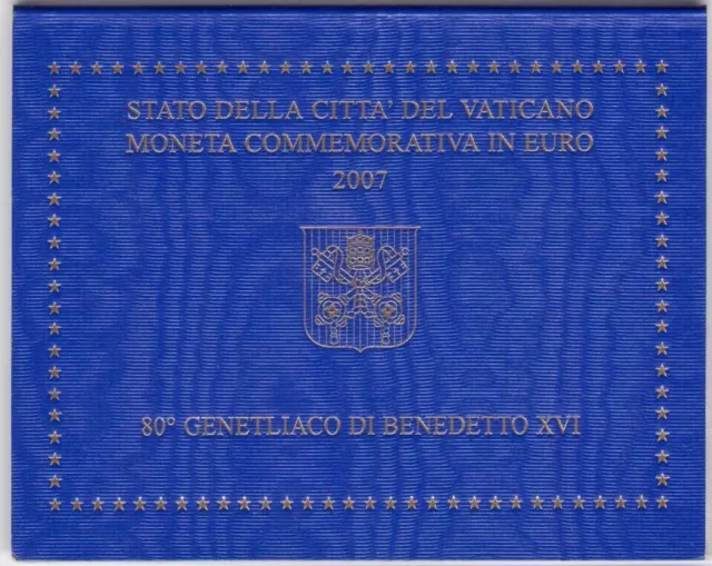 2007 Città del Vaticano - 80 Genetliaco di Benedetto XVI, 2 euro in folder - FD