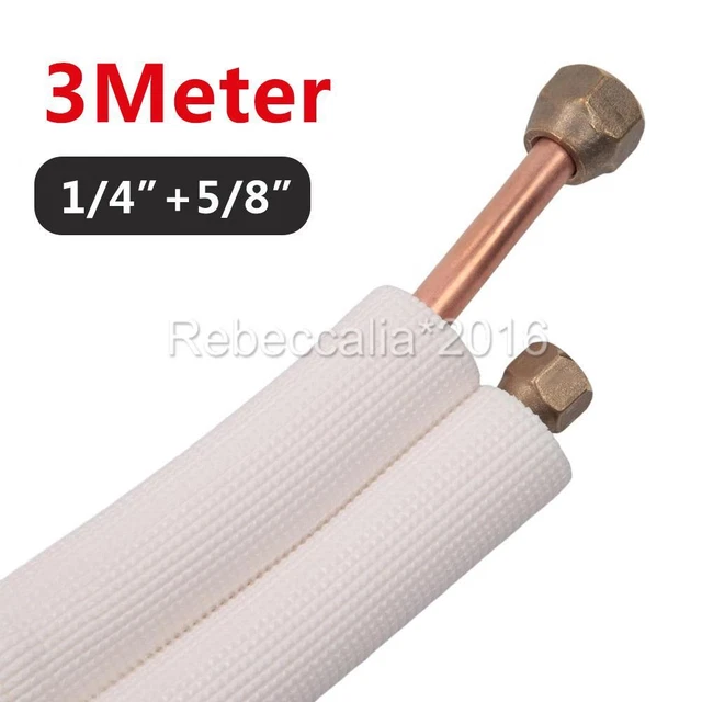 3M Air Conditioner Insulated Copper Tube Pair – 1/4 & 3/8, Coil Pipe Wrap, 3M/5M/7M/10M Lengths, Made In Italy