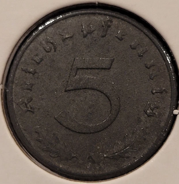 1941 A Germany 5 Pfennig KM# 100 German Circulated Zinc Coin
