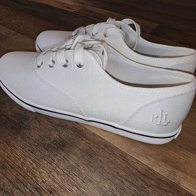 Lauren Ralph Lauren Shoes White Flats Jaelyn Lace Up Womens Size 8.5 B NEW