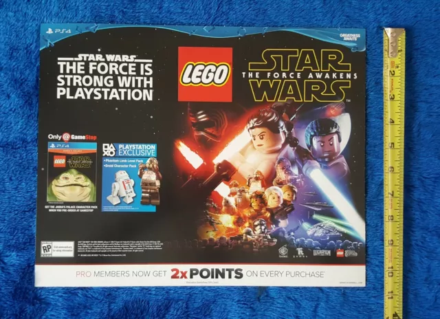 LEGO STAR WARS Video Game Store Display Promo Sign SONY PlayStation PS4 2016