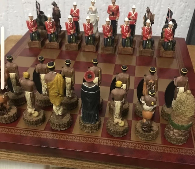 LUXURY CHESS SET Zulu Wars, Rorkes Drift, Chess Pieces Hand Painted £