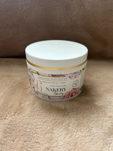 Nakery Beauty Skin Toning CREPE SMOOTHING Body Butter LOVE IN BLOOM 7.9 oz READ!