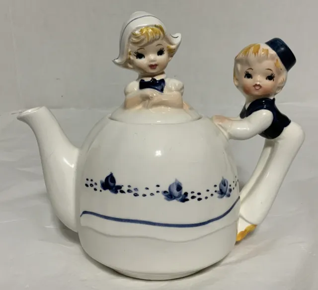 Vintage Enesco Porcelain “Dutch Boy & Girl” Teapot