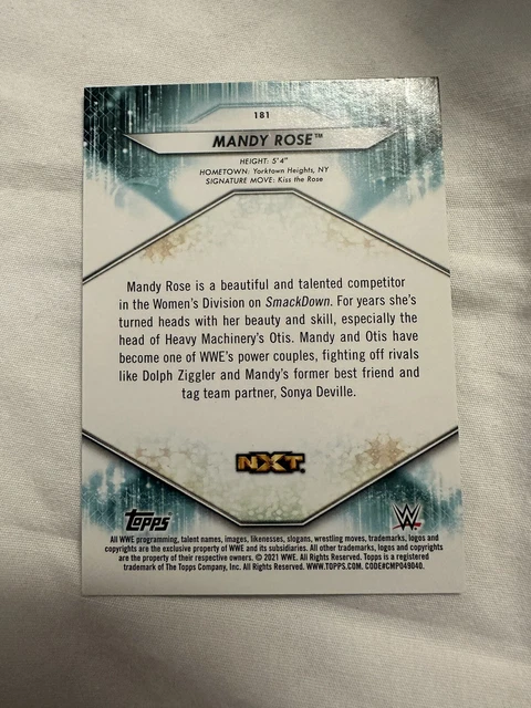 CARTE WWE WWE Mandy Rose 2021 Topps 181 WWE NXT AEW WCW NJW ROH IMPACT