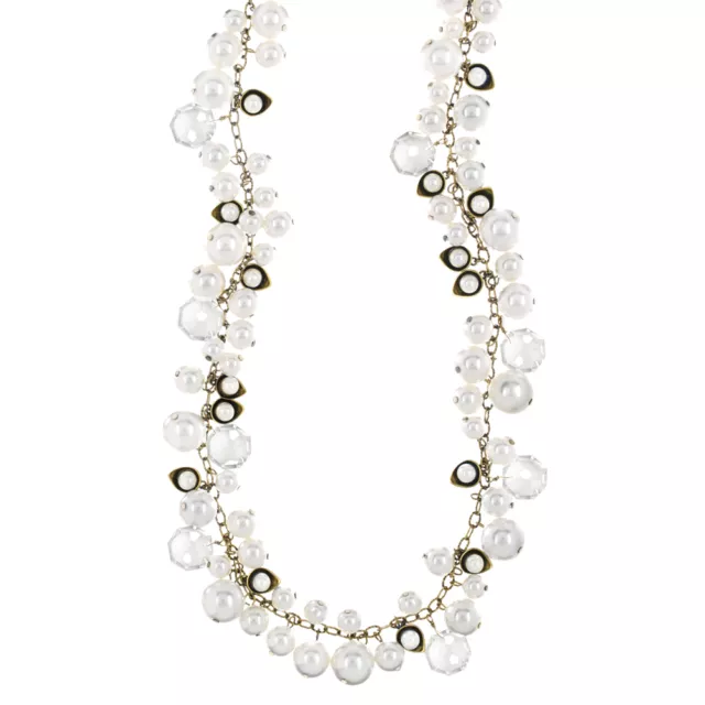 Chloe and Isabel Pearl + Crystal Drops Long Necklace N012 - NEW