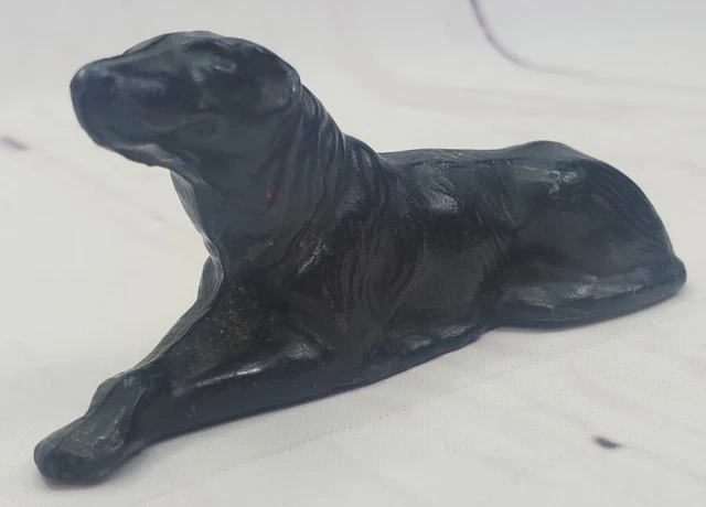 Vtg Russian Wolfhound Borzoi Metal Figurine 3.5" Long Paperweight