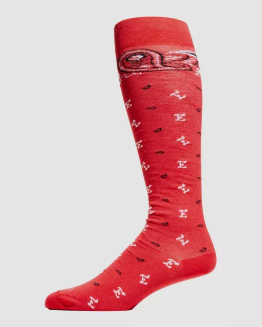 $80 Etro Men Red 1-Pair Paisley Italy Jacquard Knee High Socks Size IT I / US S