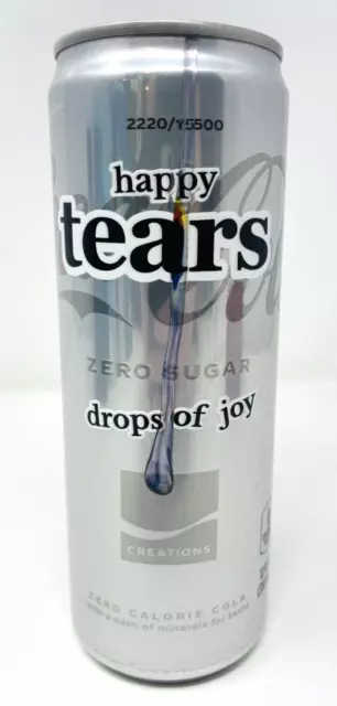 1 EMPTY Can Coke Happy Tears Drops of Joy Coca Cola Collectible Limited Edition