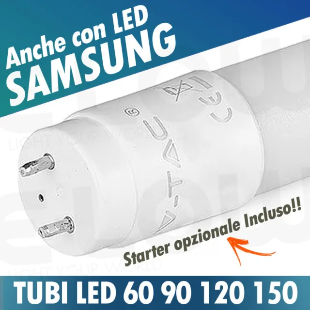Tubo Led Neon 60 90 120 150 T8 G13 Tubi Vtac Samsung Luce Caldo Naturale Freddo