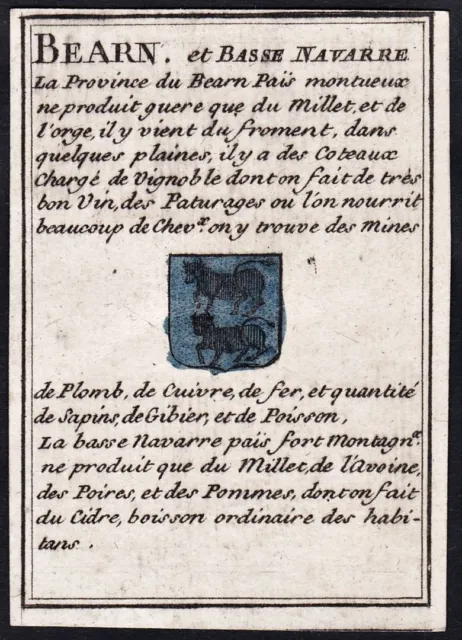 Bearn Basse Navarre France Wappen blason Spielkarte playing card Poilly 1750