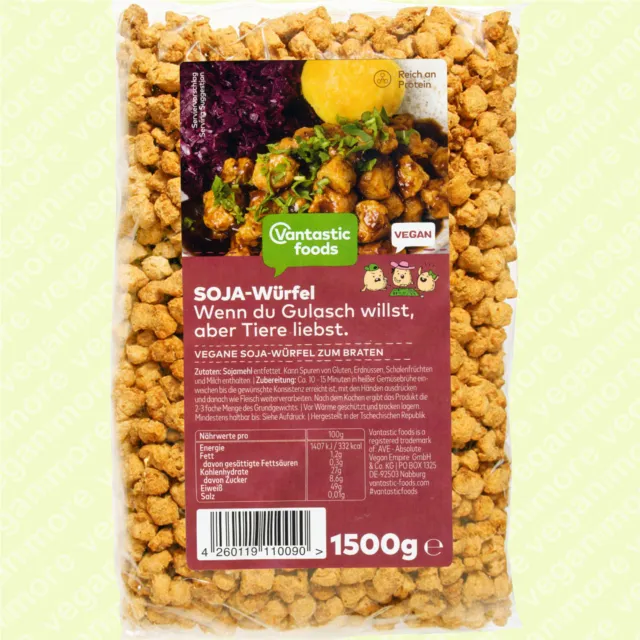 Soja Würfel 1,5 kg | vegan | proteinreich | haltbare Fleischalternative