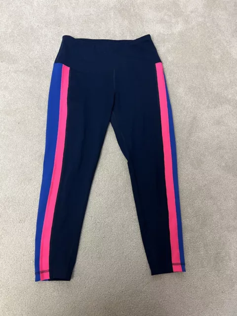 Reebok Leggings Womens Medium Blue Stretch Waist Yoga Cross Fit Pants Ladies