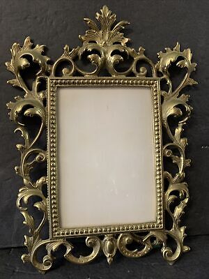 antique ornate brass metal picture frame