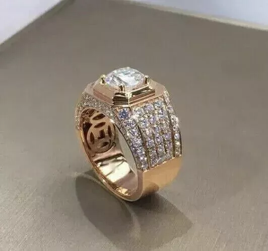 2.15Ct Round Cut Lab-Created Diamond Pinky Band Men's Ring 14k Rose Gold Plated