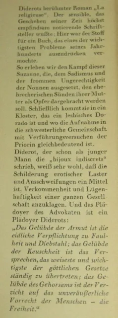 Denis DIDEROT (1713- 1784) Die Nonne AUSGABE 1962 DDR NACHWORT Victor KLEMPERER 3