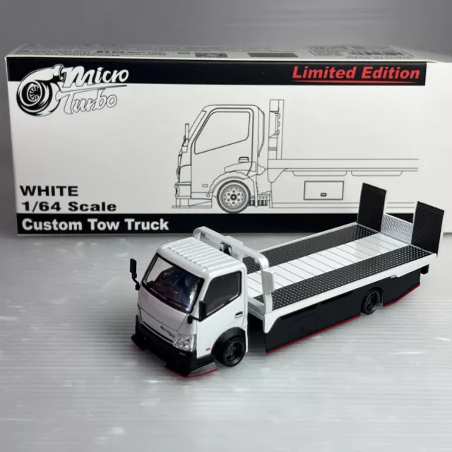 1/64 MT Isuzu Flatbed Tow Truck Custom White Metallic Ltd 999 pcs MT6405A6