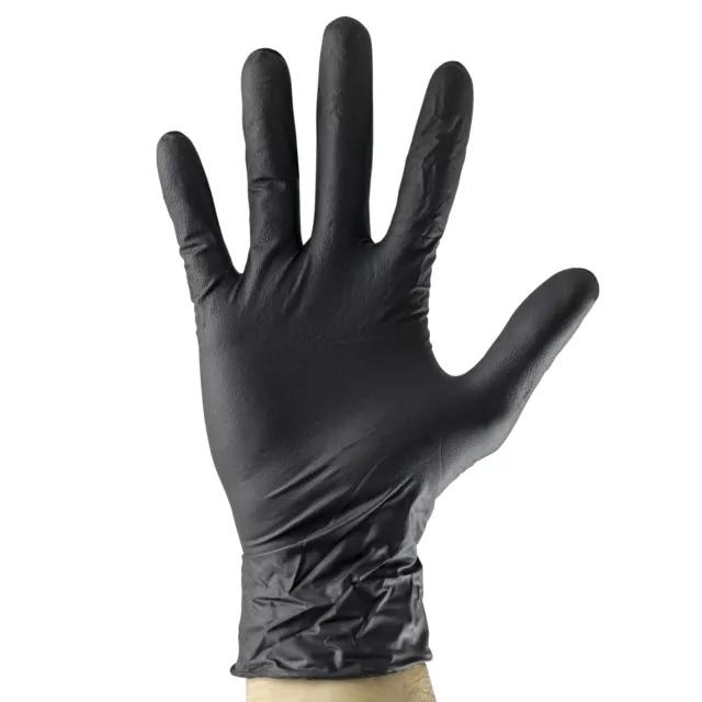 Jbm 52681 Guantes Negros Desechables De Nitrilo T:m  5Mil