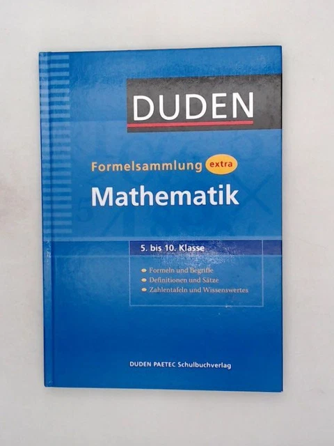 Duden Formelsammlung Mathematik Bis Klasse 10 Hessen DUDEN - FORMELSAMMLUNG extra - Mathematik: Formeln und Begriffe