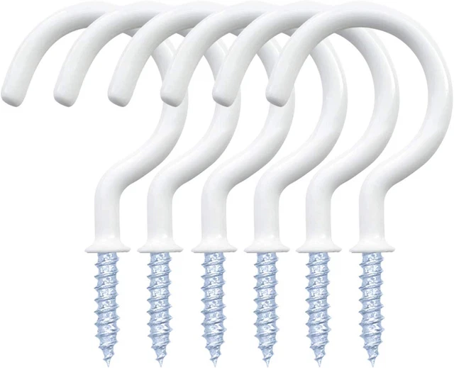 12 Pack Vinyl Coated Ceiling Hooks,Screw-In Mug Hooks,Multi-Function Wall Hooks