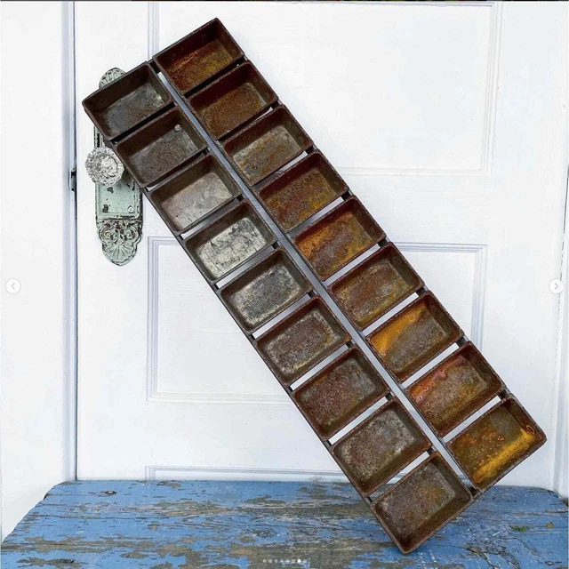 Vintage Loaf Pan Tray Katzinger Industrial Baking Sorter Organizer Display Metal Vintage Loaf Pan Tray Katzinger Industrial Baking Sorter Organizer Display Metal