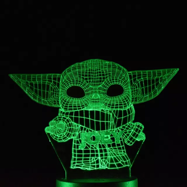 Baby Yoda Night Light | Personalised LED Star Wars Light | Starwars Gift | Yoda