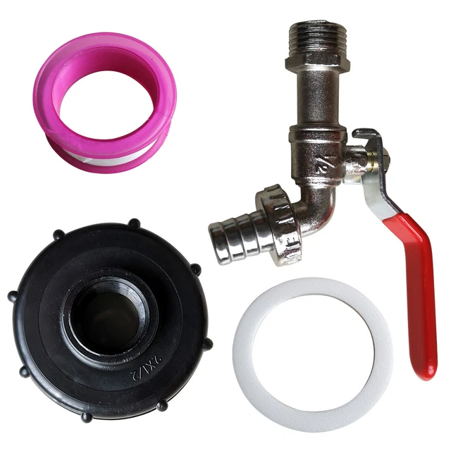 IBC TOTE TANK Valve Drain Adapter 1/2" GardenHose Faucet Water