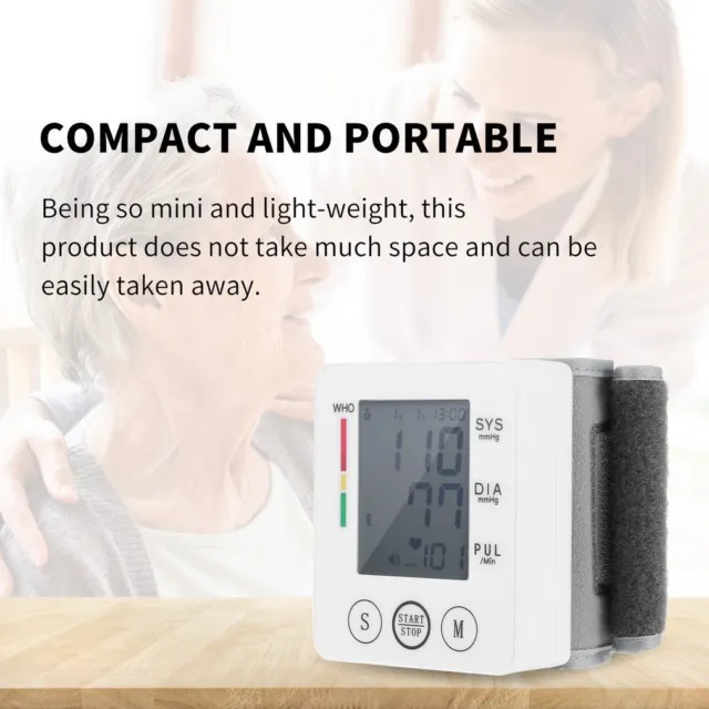 BP Cuff Gauge LCD Display Hematomanometer Automatic Wrist Blood Pressure Monitor