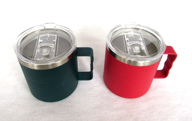 Lot 2 CROFTON Insulated 14 oz Stainless Steel Travel Coffee Mug w Top Lid NWOT