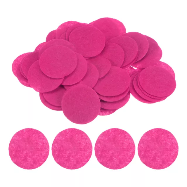 200pcs Round Felt Circles, 40mm 1-1/2" Craft Felt Pads Non-Woven Fabric Rose Red