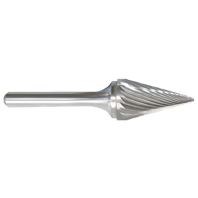 GRAINGER APPROVED 310-001198C Cone Bur,Pointed End,1/4",Carbide