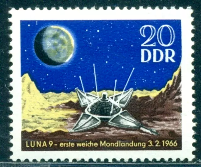 1966 First soft Moon Landing by Moon probe Luna 9,space,DDR,1168,MNH