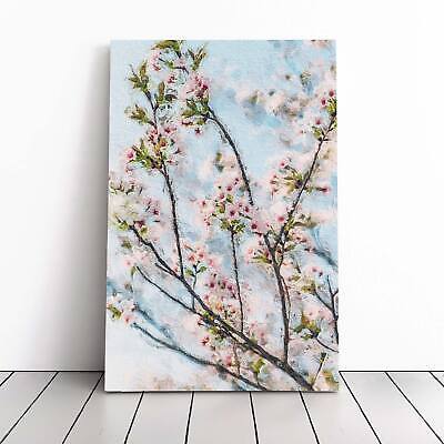 Cherry Blossom Tree in Abstract Flowers Floral  Canvas Wall Art Print Picture