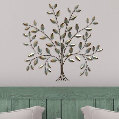 Rustic Whimsical Metal Tree Wall Art Sculpture Chic Accent Decor Patina Finish