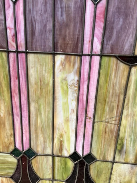 antique vintage stained glass window panels